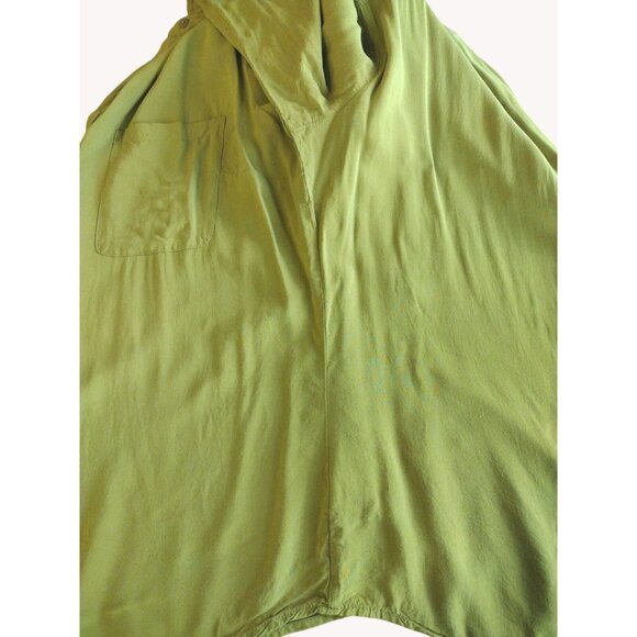 A New Approach Top Large Long Tab Sleeves Pockets Mustard Green - Picture 13 of 13